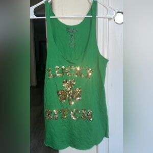 St. Patrick's Day Green Sequin Tank Top